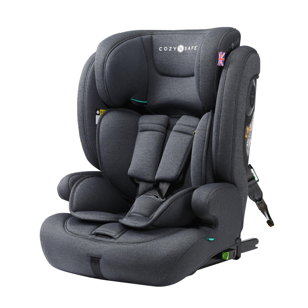 Cozy N Safe Hudson I-Size Car Seat 76 To 150Cm, Isofix, Top Tether, 5 Point Harness, 12 Position Headrest, Extra Side Impact Protection, Deep Padding,