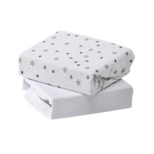 Baby Elegance Jersey Sheets Crib, Grey Star, Pack of 2