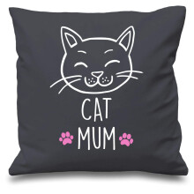 60 Second Makeover Limited Grey Cushion Cover Cat Mum 16" x 16" Mum Friend Gift Decorative