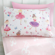 Girls Kids Prima Ballerina Ballet Dance Pink Double Fitted Sheet