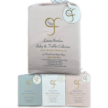 GF 100% Organic Bamboo Baby & Toddler Cot Bed Bedding Set 4 Pieces 300tc Luxurious sateen weave Duvet Cover, Fitted sheet, Flat Sheet, Pillowcase