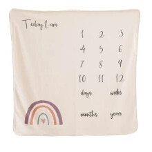 Twinkle Star Baby Milestone Organic Cotton Velvet Rainbow Blanket For Photographs Photos