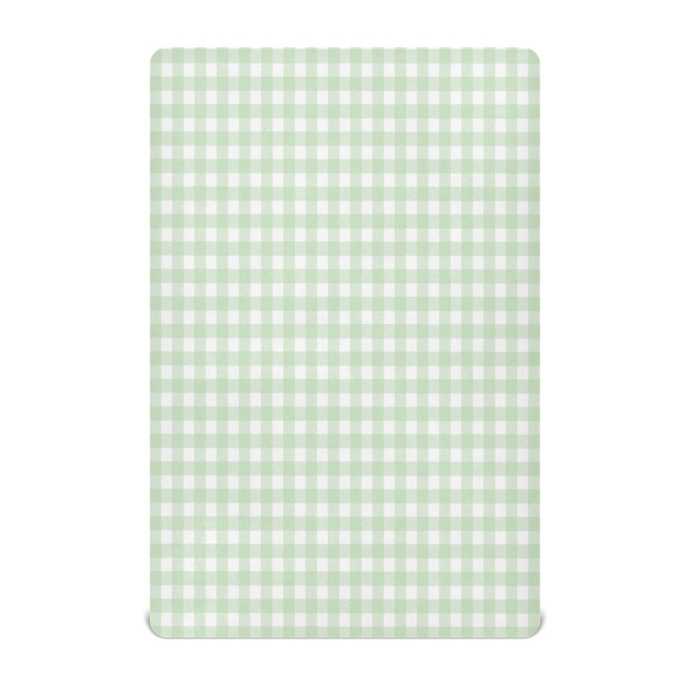 Wellday Green Gingham Checkered Crib Sheets For Boys And Girls, Fitted Baby Crib Sheet Soft ?Crib Mattress Sheets 52 X 28 Inches
