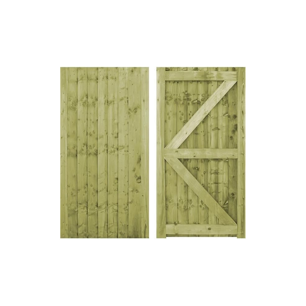 Md Carpentry Wooden Featheredge Garden Gate, Pressure Treated, 180Cm High X 99Cm Wide X 6Cm Deep, Brown, Contemporary Garden Style, Wood Material 5061043321151