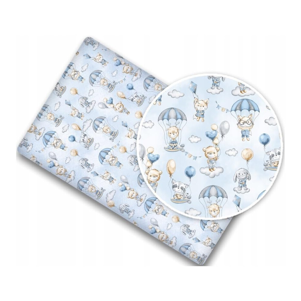 Baby Fitted Cot Bed Sheet Printed 100% Cotton Mattress 140X70cm Walk In The Clouds Babymam