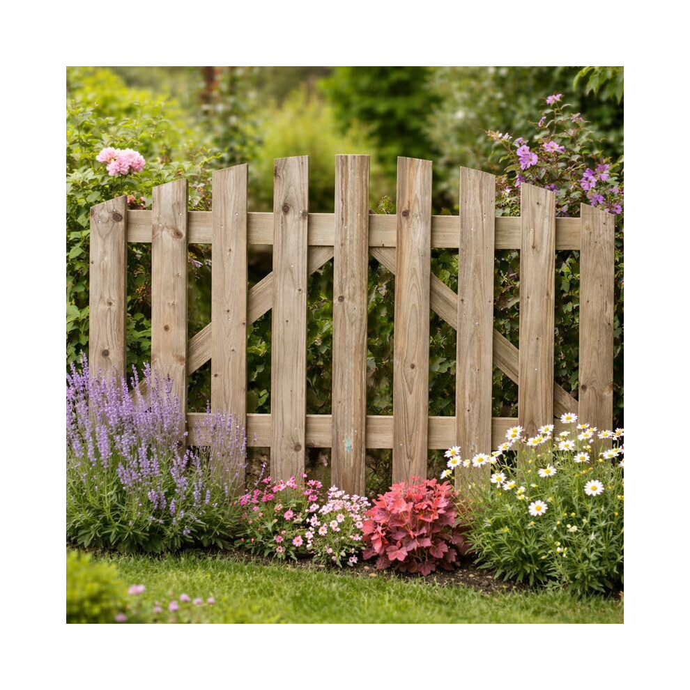 Wooden Garden Arched Picket Gate Pedestrian Gate Wooden Pressure Treated 3Ft 90Cm,Wooden Garden Gate, Garden Gates Wooden, Garden Gates Wooden Picket 5061067020290