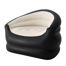 Inflatable Sofa Air Couch with Ergonomic Flocked Surface for Outdoor and Indoor Use, Single