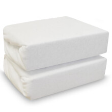 Cuddles Collection Bedside Crib Sheets 55x86cm Next To Me Compatible 100% Jersey Cotton Sheets Pack of 2 (White)