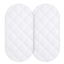SNUGGLEA 2x 100% Waterproof Moses Basket Mattress Protector ? Pack of 2 (35 x 75cm) ? Ultra-Soft, Absorbent & Breathable ? Fitted Skirt ? Leakproof