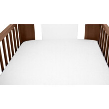 Terry Towelling Fitted Sheet 120x60 Nursery Baby Cot/Cotbed/Mattress/Frotte (White)