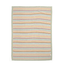 Mamas & Papas Nursery Small Knitted Blanket, Multi Coloured Stripe, 70 x 90 cm