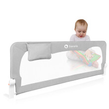 lionelo HANNA Bed Rail Guard 150L x 66H cm Extra-Tall Safety Bed Barrier for Toddlers, Foldable 180? with tilt adjustment, Mesh Fabric, SecureBelt