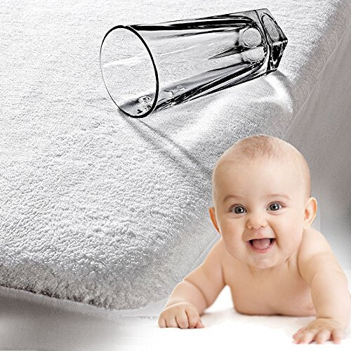 NEW WATERPROOF COT BED MATTRESS PROTECTOR SHEET WASHABLE 140x70