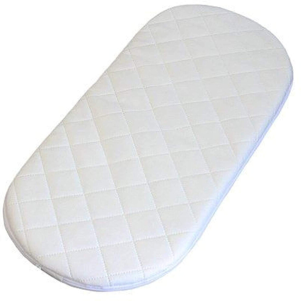 Moses Basket Memory Foam Mattress - Mothercare Baby Mattress | Pram Moses Basket Crib | Microfiber Fits | Pram Oval Shaped Bassinet Baskets With Blue Mare