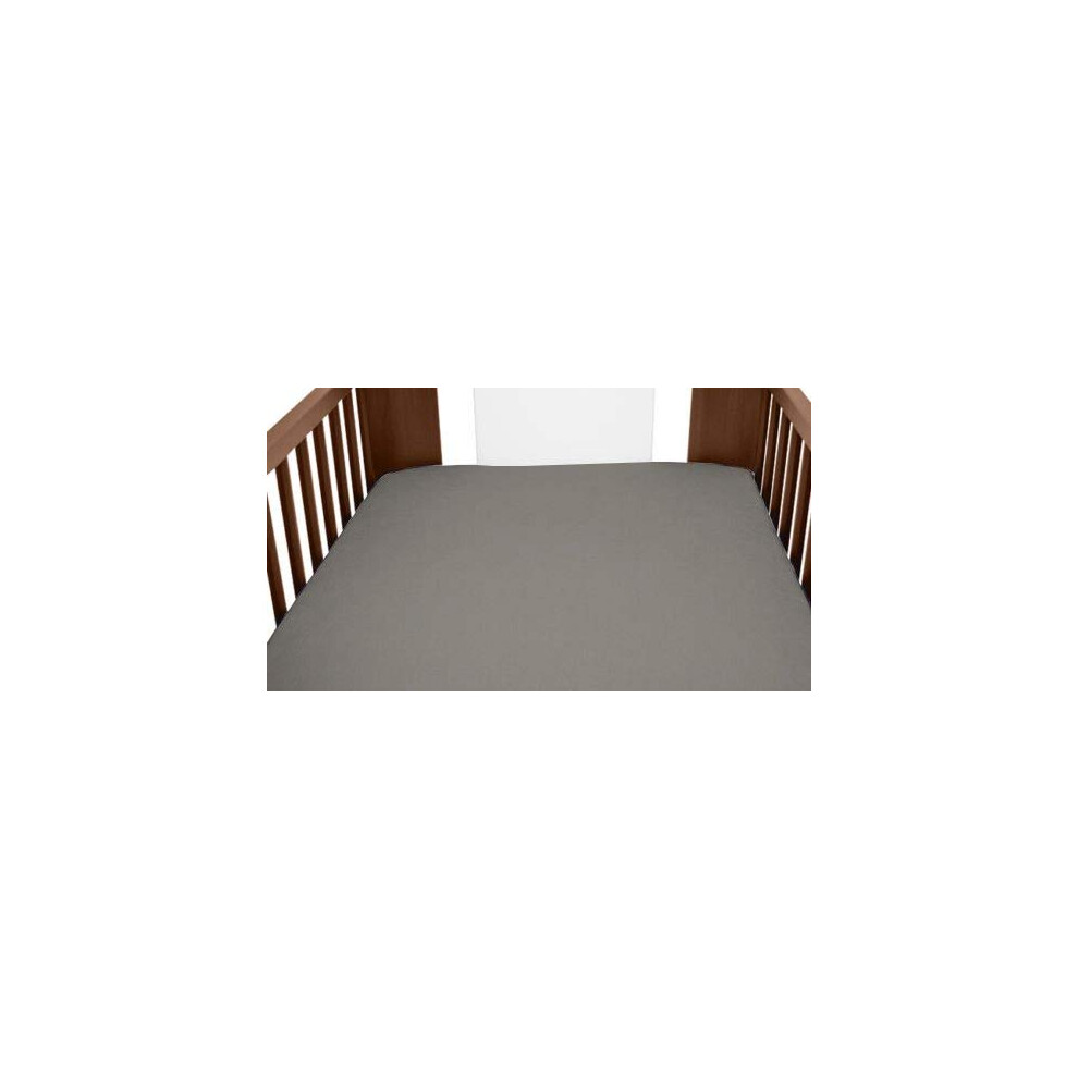 Terry Towelling Fitted Sheet 140X70cm Nursery Baby Cot/Cotbed/Mattress (Grey) Grey Babymam