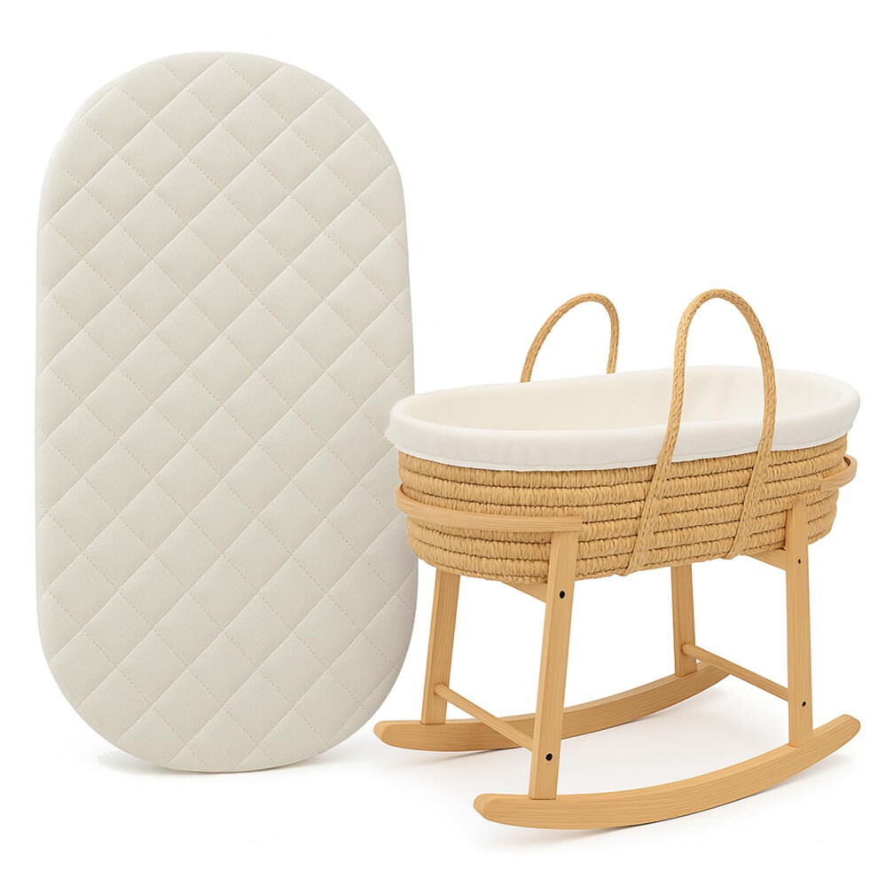 Baby Moses Basket Mattress ? Quilted, Hypoallergenic & Breathable | Fits Most Moses Baskets | Easy-Clean, Comfortable Infant White Porter And Lambert