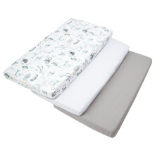 Medi Partners Set of 3 pcs. Fitted Sheet 60x120 cm 100% Cotton Baby Bed Linen Mattress Cot