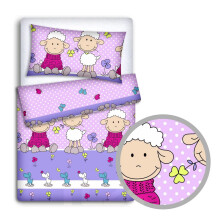BABY BEDDING SET 120x90cm PILLOW DUVET 4PC FIT COT Sheep Pink