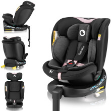 LIONELO Car Seat Navy i-Size with ISOFIX & Rotating Swivel 360? for Baby 0-36 kg/40-150cm (from Birth to 12yo) Forward & Rear Facing, Supporting Leg,