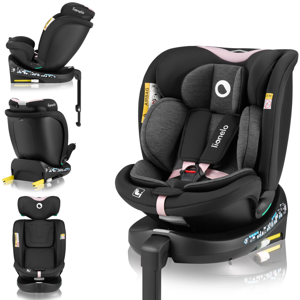 Lionelo Car Seat Navy I-Size With Isofix & Rotating Swivel 360? For Baby 0-36 Kg/40-150Cm (From Birth To 12Yo) Forward & Rear Facing, Supporting Leg,