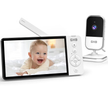 GHB 5" Baby Monitor with Camera and Night Vision, IPS Display, VOX Mode, 2-Way Talk, Temperature Monitoring & 8 Lullabies, No App or Wi-Fi Needed