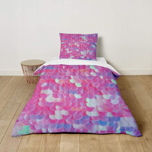 Morbuy Kids Bedding Set Multicolor Scales Pattern, Junior/Toddler/Cot Bed Duvet Cover Set With Pillowcase for Girls Boys Single Bed - Soft Microfiber