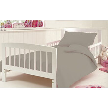 Fitted Sheet for Cot Bed Toddler Bed Sheet Egyptian Cotton 200 Tread Count Size 70 x 140 Cm Approximately, Grey
