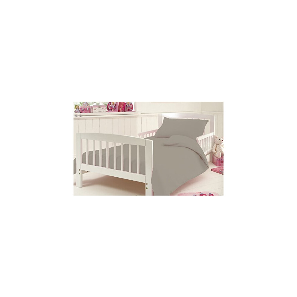 Fitted Sheet For Cot Bed Toddler Bed Sheet Egyptian Cotton 200 Tread Count Size 70 X 140 Cm Approximately, Grey De Lavish