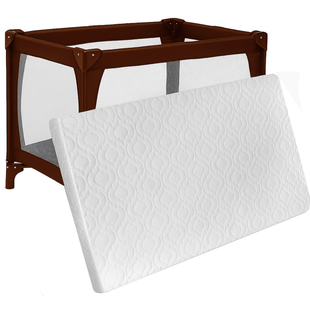 Baby Travel Cot Mattress ? Toddler Bed, Crib Extra Thick Foam - Fits Most Graco/M&P Cots - Breathable & Hypoallergenic Removable Washable Brillars