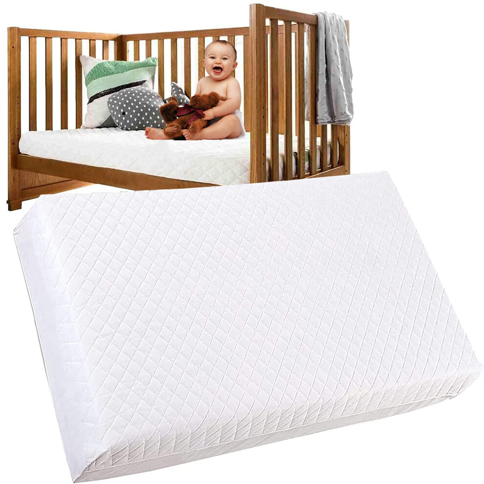 Pinkfairy? Crib Foam Mattress Baby Toddler Cot Bed - Cozy Breathable Soft - Breathable Anti-Allergic Removable Easy Care Quilt Cover (95 X 65 X 10Cm) Pinkfairy