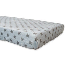 Babyline BACOESCE70 Coralina Winter Fitted Sheet, Super Soft, Breathable and Hypoallergenic, Rubberised Corners, Adjustable (Sky Blue, Cot 70 x 140),