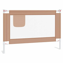 vidaXL Bed Rail in Taupe - Safety Guard for Toddlers with Adjustable Height, Suitable for Mattresses 3-25cm Thick, Fabric Cover and Sturdy Metal