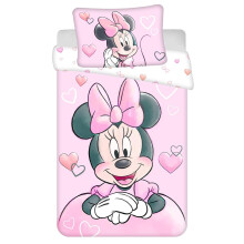Jerry Fabrics Minnie Powder Pink Bedding Set for Baby or Junior Bed, 100% Cotton, Duvet Cover 100 x 135 cm + Pillowcase