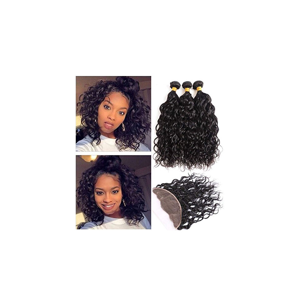 Unisex Black Brazilian Human Hair Bundles 9A Grade Virgin Extensions Natural 1B Multiple Lengths