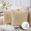 Phantoscope 18" x 18" Modern, Contemporary, Transitional Beige Striped Polyester Throw Pillow , 2 Count 1