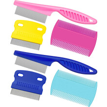 6 Pieces Pet Lice Combs Dog Grooming Flea Comb Cat Tear Stain Comb for Removal Dandruff