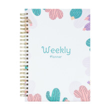 YiFudd Weekly Schedule Book Hard Case Notebook A5 Coil Book Elastic Notebook