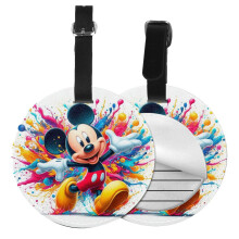 Cute Mickey Mouse Luggage Tags for Suitcases 1-Pack Cute Silicone Luggage Tag with Name ID Card Funny Suitcase Label