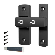 Punch Free Black Luminous Barn Door Latch Lock for Locking Sliding 90 180