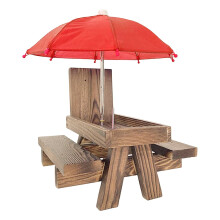 1 Set of Squirrel Feeder Wood Squirrel Table Squirrel Corn Feeding Rack with Umbrella