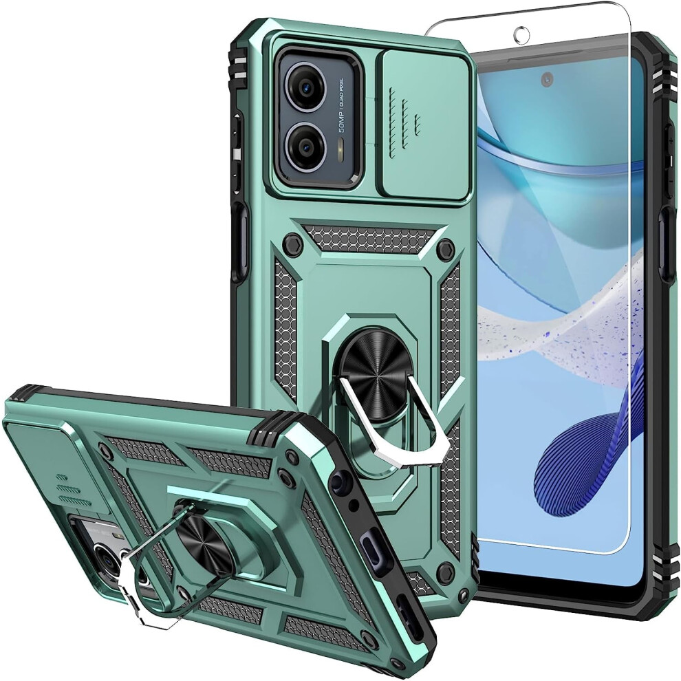 Moto G 5G 2023 Case And Camera Cover,[Military Grade] 16Ft.drop Tested Cover With Magnetic Kickstand Protective Case For Motorola G 5G 2023, Green 9065759456417