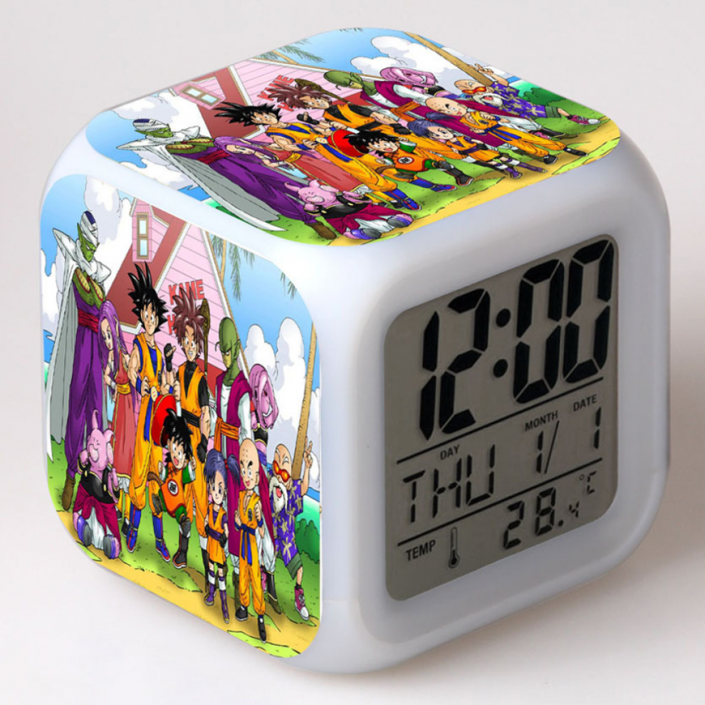 Hanntaoo Digital Alarm Clock For Kids, Dragon Ball Led Color Changing Clock With Thermometer & Night Gift For Boys Girls Light