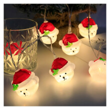 Santa Head Rope Lights, Christmas LED Lights, Compatible with Santa Claus Theme, Waterproof, Connectable, Replaceable Housing for Weddings, Parties