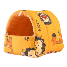Guinea Pig Bed Cave, Cute Cartoon Pattern Soft Skin-friendly Cozy Hamster House Hideout for Dwarf Rabbits Hedgehog Squirrel Winter Nest