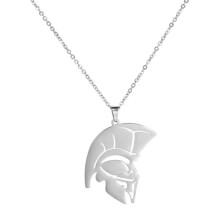 RSAMD Spartan Warrior Pendant Necklace for Men Stainless Steel Jewelry Gift-Steel