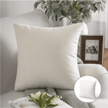 Phantoscope Christmas holiday Decorative Throw Pillow with insert, Silky Velvet Series, 22" x 22", Off White, 1 Pack
