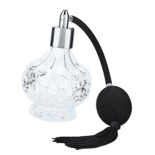 Vintage Glass Perfume Atomizer with Retro Tassel, Refillable 80ml Fine Mist Spray Bottle