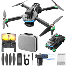 Drone with Camera for Adults, 2 Cameras, Brushless Motor, Wind Resistance, Headless Mode, Gesture Control, FPV, LED Light, RC Quadcopter for