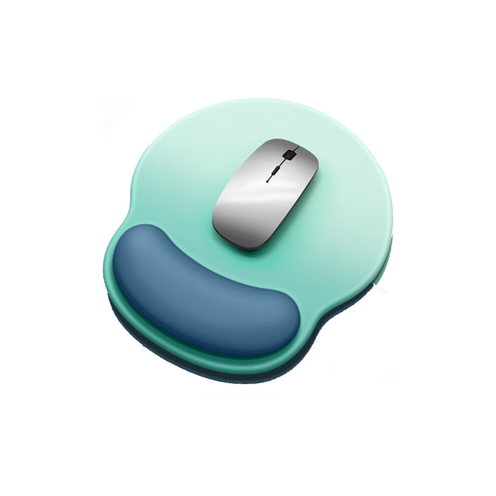 Mouse Pad, Mouse Pads With Wrist Rest, Non-Slip Rubber Base, Milk Silk Fabric With Comfortable, Ergonomic Aqua Blue 9338982181631