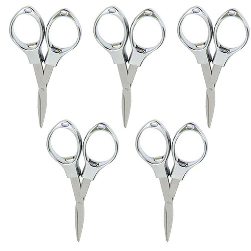 5Pcs Folding Scissors Small Cutters Sewing Pocket Portable Travel Mini Foldable